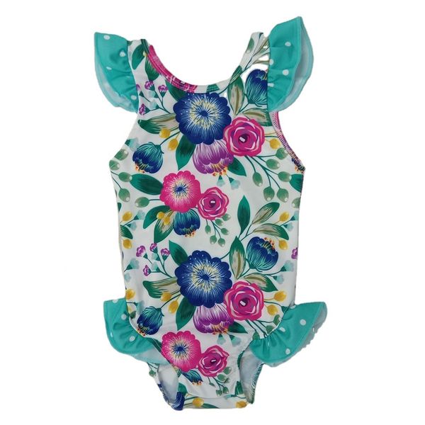 

kids baby girls designer clothes summer swimsuit flower print romper toddler baby girls romper swimsuit infant baby newborn designer clothes, White
