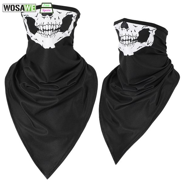 

wosawe cycling face mask mtb mountain bike bandana sun protection breathable riding balaclava sports fitness scarf face shield, Black