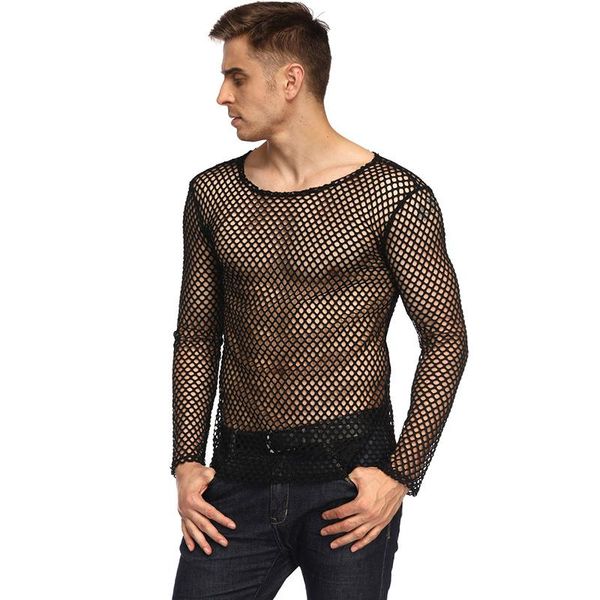 

tees mens hollow out designer black t shirts long sleeved spring autumn o-neck, White;black