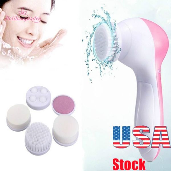 Brush de limpeza facial de 5 em 1 Dispositivos de beleza elétrica Dispositivos de beleza Acne Remoção de cravo Face Cuidado de limpeza profunda escova