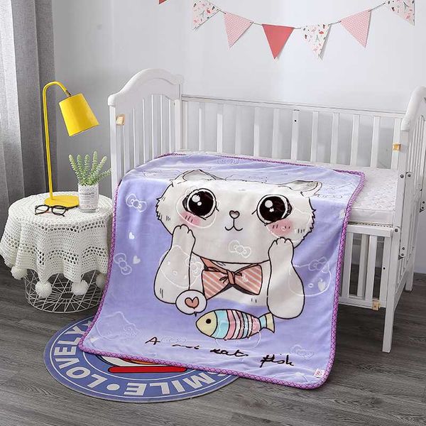 

2020 cute light purple cat throw blanket nap blankets sofa cover carpet bedspreads thick blanket 95x125cm