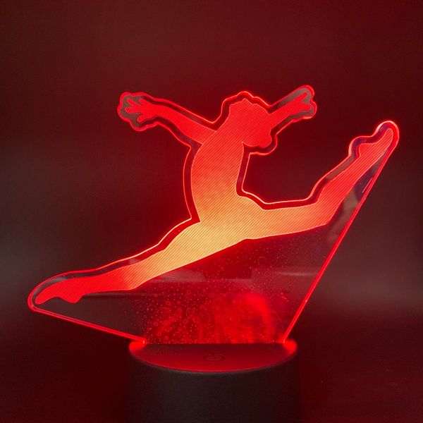 

the sport gymnastics 3d lamp lovely visual light effect 7 color with remote for indoor led night lightlamp gift for teenager