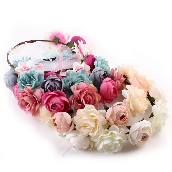 

flower headband beautiful rose headbands hair band for girl bohemian style floral headpiece wedding hair accessories sl