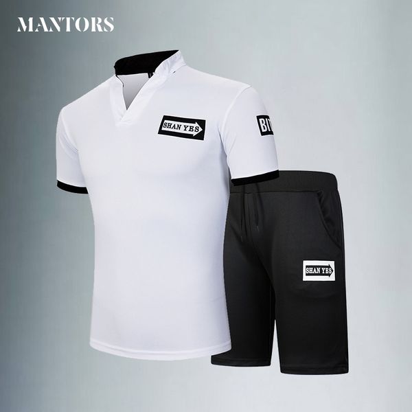 

tracksuit men t shirt+shorts two piece set men short sleeve hip hop brand clothing sportswear summer trainingspak mannen 4xl, Gray
