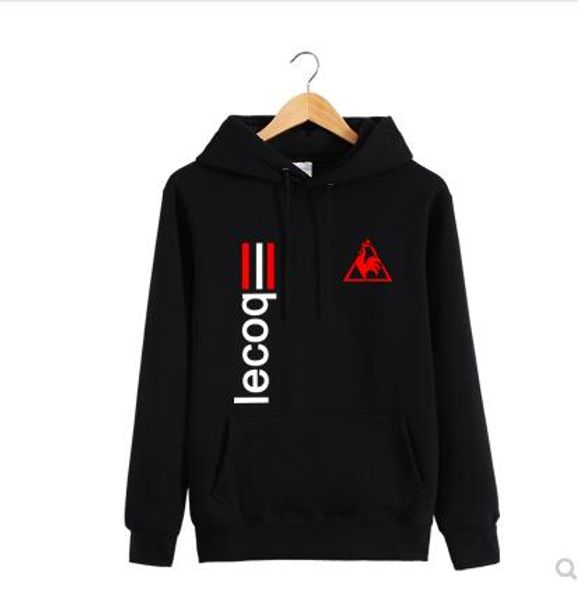 

бесплатная доставка топ lecoqsportif модный бренд классические роскошные толстовки женщины / мужская печать толстовка с капюшоном мода откры, Black