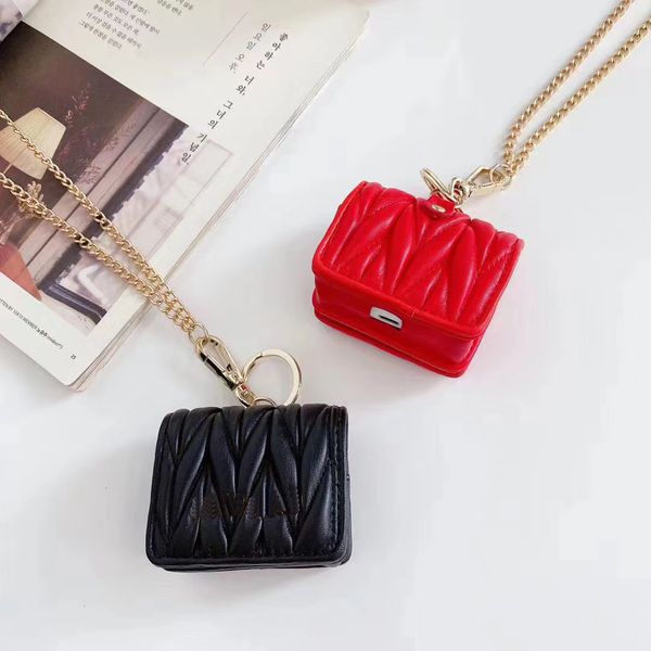 

Fashion Airpods 1/2 case trend headphones AirPods Pro case leather belt chain temperament earphone bag protective sleeve new-