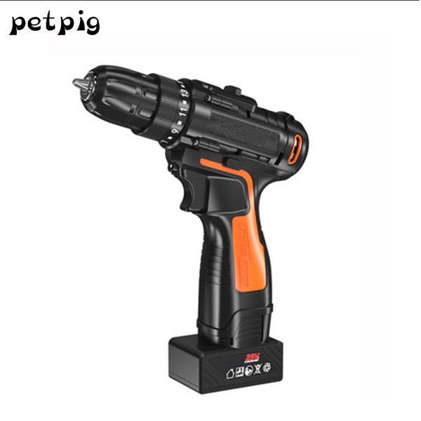 

petpig 12v/16.8v/25v charging cordless electric drill electric screwdriver lithium battery wrench torque power tools