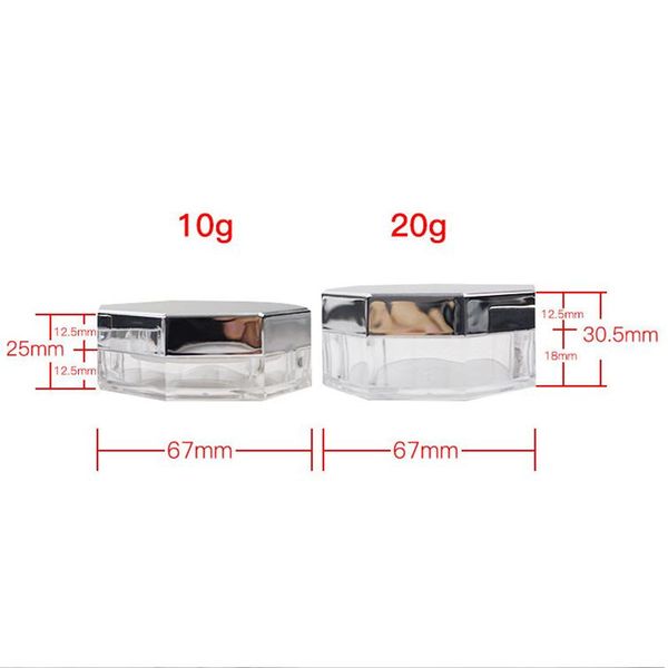 

portable plastic powder box empty loose powder pot with sieve puff cosmetic travel makeup jar sifter container f3859