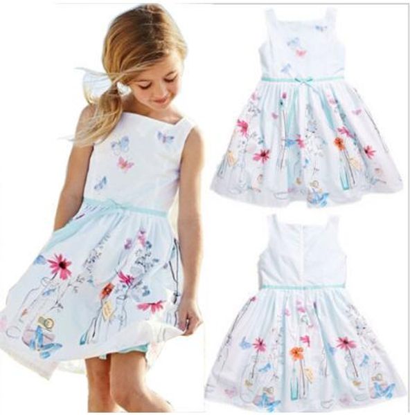 

girls dresses children's clothing white strap dresses students wear fashion pleated dress silk leisure dress, Red;yellow