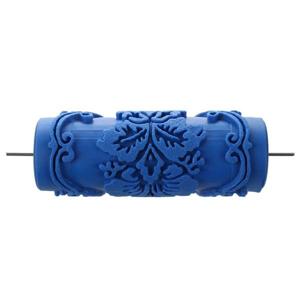 

paint roller with decorative motifs for machine designs flowers / blue 15 cm