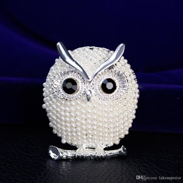 

новый симпатичные сова shaped перл брошь корсаж 4,2 * 3.2cm костюм pin отворотом для партии ювелирных аксессуаров подарок для друга любовь з, Gray
