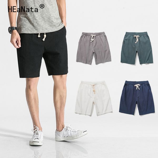 

men's shorts brand cotton linen men summer fashion male bermuda casual board short pants man big size harajuku 2021, White;black
