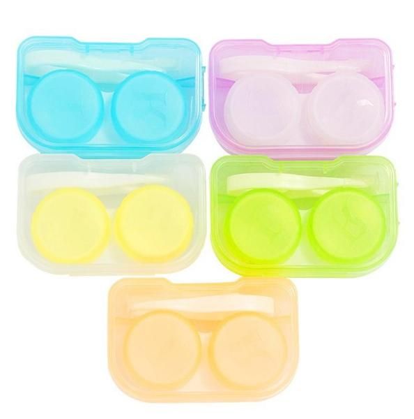 Heißer kostenloser Versand Kontaktlinsenbehälter 6 Farben Kontaktlinsenbox mit Pinzette 350 Stück
