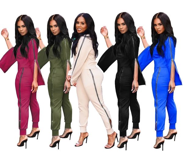 

womens designer l8108 cute round collar zipper set two-piece set, White