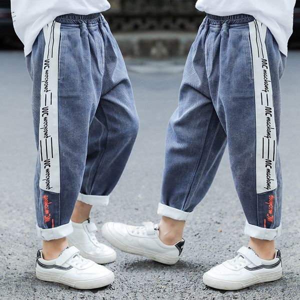 

children's wear boys thin jeans children's casual denim pants trousers, Blue