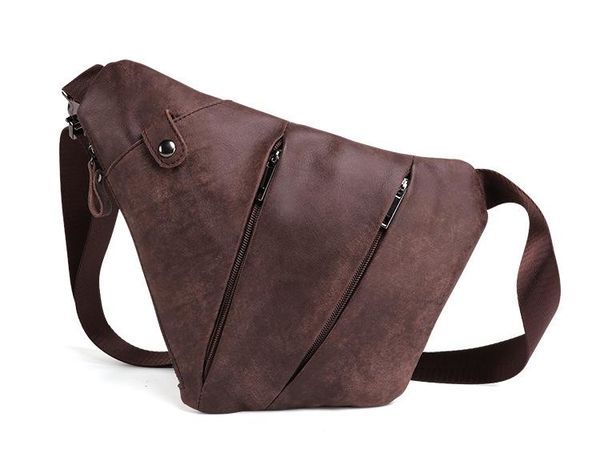 Designer-homens couro genuíno crossbody bolsa de couro retro caminhadas de pesca perna saco de perna x431