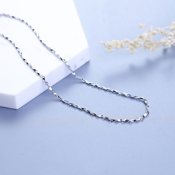 

8 grams 1.8mm man chain 45 cm 18 inches length white gold color solid 925 sterling silver chain necklace