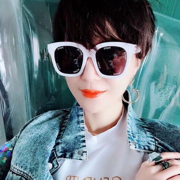 

letters square frame luxury sunglasses uv protection lens women fashion designer brand sunglass with box quality