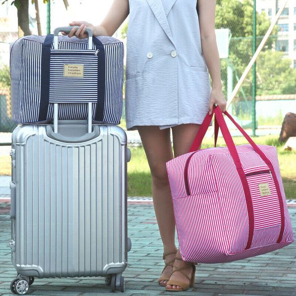 

2019 fashion trend large capacity travel waterproof folding storage bag luggage suitcase pouch oxford zipper new tote