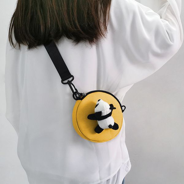 

japanese harajuku style cute soft girl girl bag messenger bag creative bear canvas small round cute student shoulder