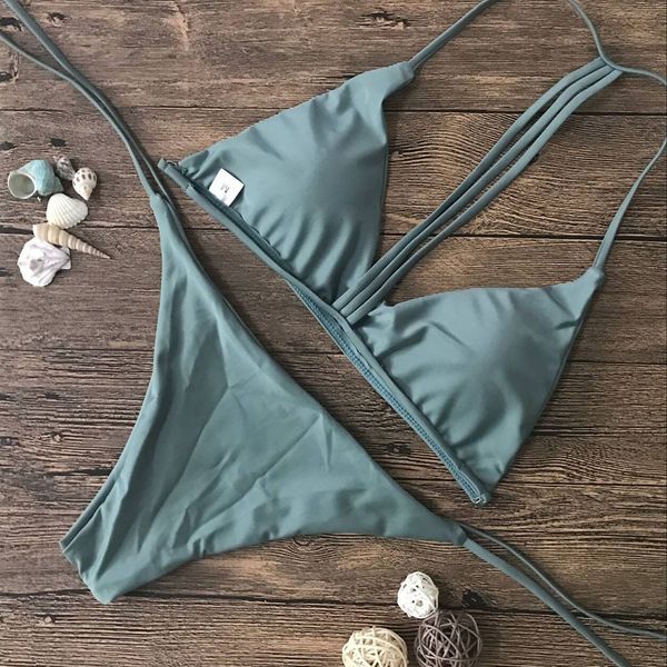 

designer swimwear bikinis for women solid women bikini set 2019 push up padded solid bra swimsuit beachwear swimming suit biquini 0, White;black