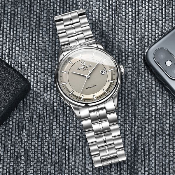 

mens automatic mechanical watches miyota relogio automatico reloj hombre automatico sapphire crystal mekanik erkek kol saati, Slivery;brown