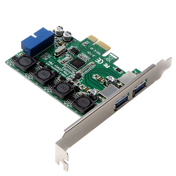 

usb 3.0 2 порта + 19pin разъем питания pci pci-e card adapter зеленый