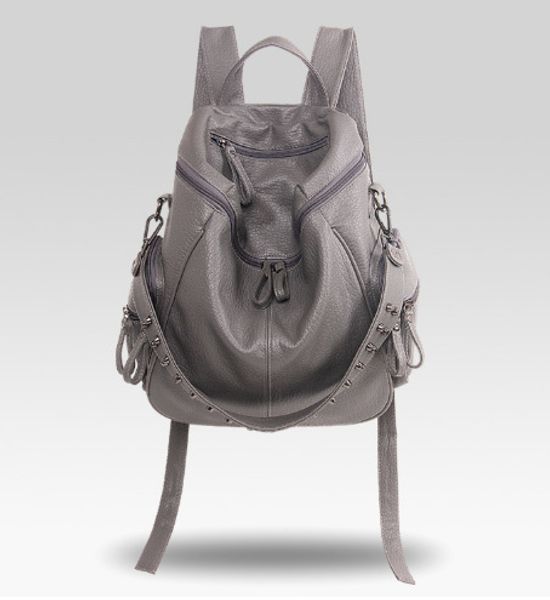 

2019 небольшой свежий большой емкости простой заклепки мода двойной сумка женская мягкая кожаная сумка одноместный сумка дизайнер роскошь ha