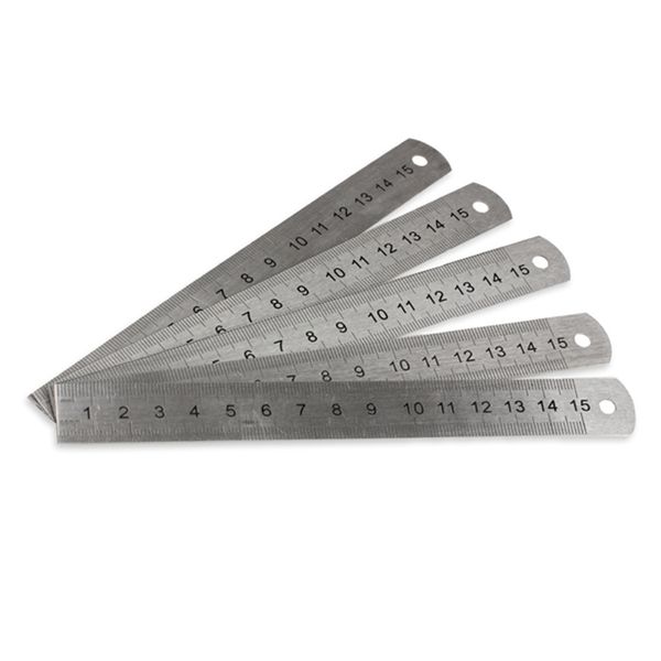 

5 pcs/set double side straight rulers 15/20/30cm stainless steel measuring tool pld