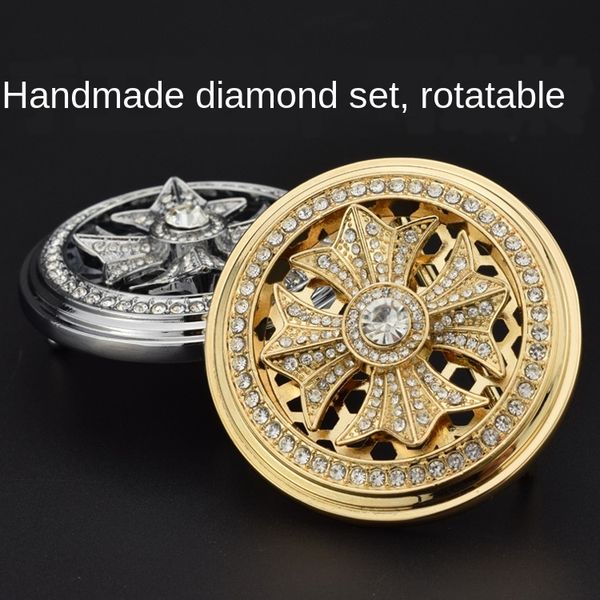 

men's belt buckle rotatable belt diamond diamond network alloy waist head round buckle 3.8, Slivery;black