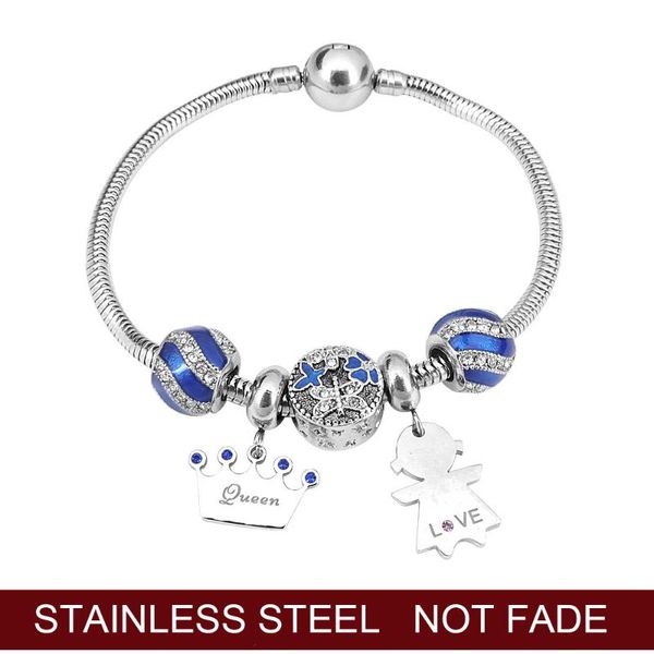 

charm bracelets 2021 fashion silver charms bracelet bangle for women crystal flower fairy bead fit brand jewelry pulseras mujer, Golden;silver