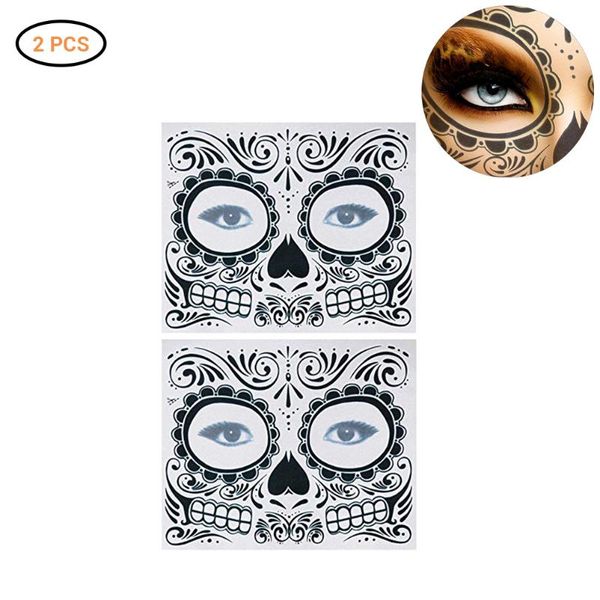 

2pcs halloween face tattoo temporary face sticker clothing party dress up tattoo sticker accessories