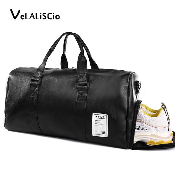 

travel bag waterproof leather large capacity travel duffle multifunction tote casual crossbody bags men's black handbag