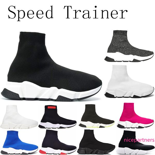 

ace 2019 designer mens casual sock shoes women brand speed trainer black red triple black fashion socks boots runners sneaker 36-45