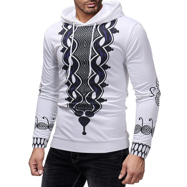 

autumn digital printed sweatshirts fashion designer mens hoodies loose clothing hip pop casual pullover apparel, Black