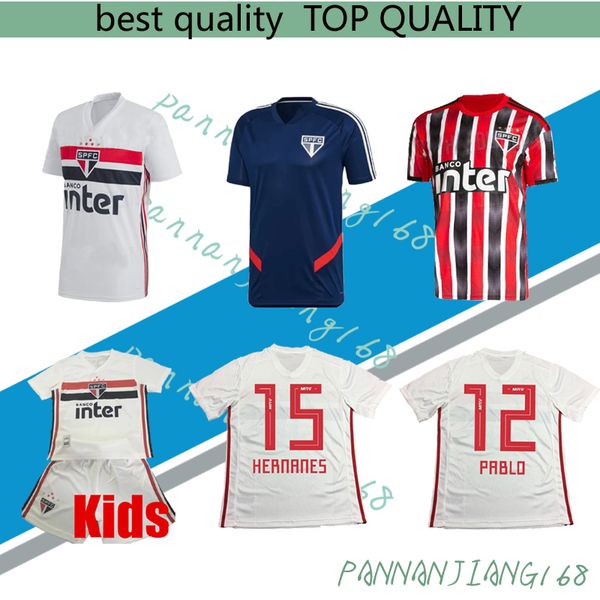

2019 2020 sao paulo soccer jerseys pato nene pablo hernanes helinho jucilei goalkeeper custom home away men women kids youth football shirt, Black;yellow