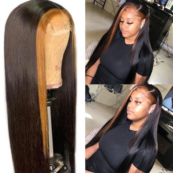 Honey Blonde Highlight Straight Short Bob And Long Wigs 13x4 Lace