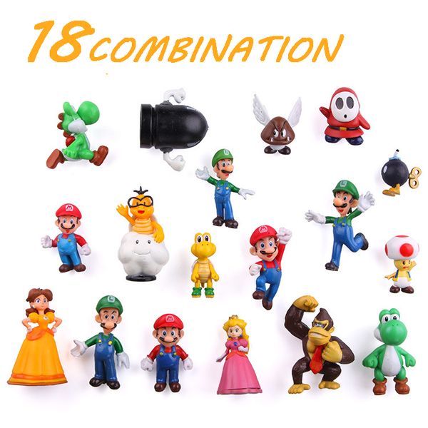 

18pcs mario magnet cartoon super mario decoration fridge magnets large size creative pvc powerful fridge magnets kid gift