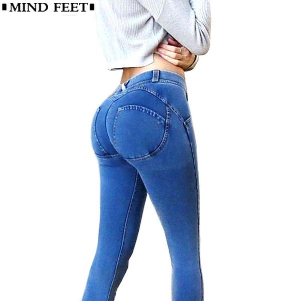 

skinny jeans women push up hips denim pencil pants stretch knitted slim elastic low waist trousers women casual, Blue