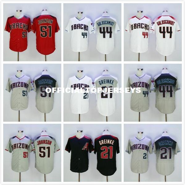 

21 zack greinke 44 paul goldschmidt 51 randy johnson jerseys, Black;blue