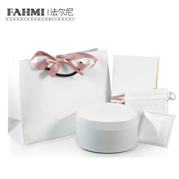 

fahmi jewelry round jewelry box gift ring bracelet necklace box factory direct, Black;white