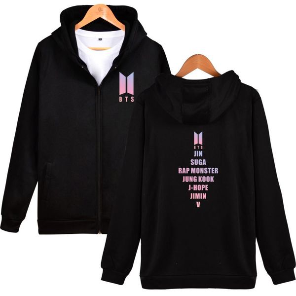 

bts shirt korea south bulletproof juvenile group love yourself : tear zipper belt hat guard t shirts, Black