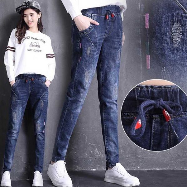 

2019 women's jeans factory direct sales high waist jeans, Blue