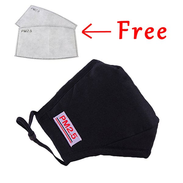 

1pcs cotton pm2.5 black mouth mask anti dust activated carbon filter mouth-muffle 8 layers of protection flu mask