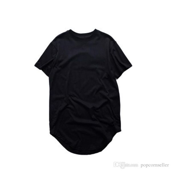 

summer mens designer tshirts solid color undershirt arc hem plus long tshirt european american mens designer tshirt, White;black