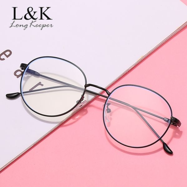 

fashion computer glasses men spectacle frames anti blue light goggles anti glare eyeglasses frame women round clear lens eyewear, White;black