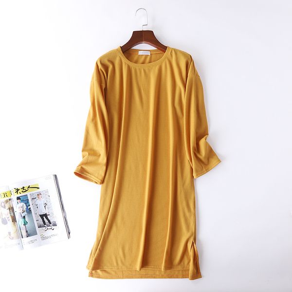 

new women knitted cotton waffle sleeping dress round neck long sleeve nightgown women sleepwear plus size long nightgown, Black;red