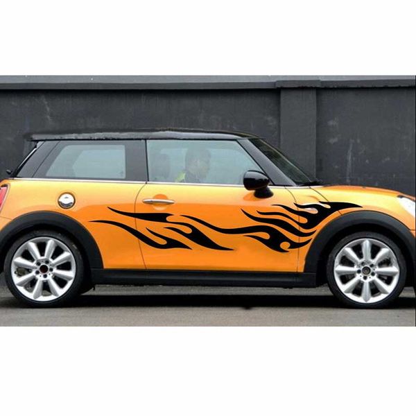 

2pcs flame totem modified pull flower personalized body car stickers art bk cover