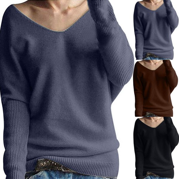 

fashion women winter batwing sleeve solid knitted sweater pullover women sweaters and pullovers female black pink #3, White;black