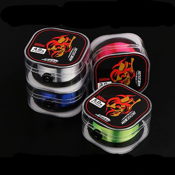 

200m fishing line main line strand fishing 0.4#-10# white green red super strong pull nylon linecarbon